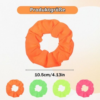 4 neonové gumičky do vlasů, měkká gumička, barevné