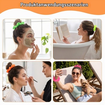 4 neonové gumičky do vlasů, měkká gumička, barevné