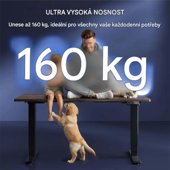 Výškovo nastaviteľný stôl EC5B-Pro-EU, bez dosky, čierny - A