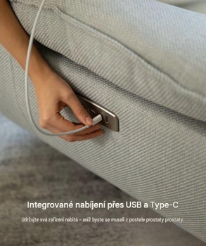 Otočné a hojdacie kreslo XR6-G-EUAM, s USB, nosnosť 160 kg, šedé - A