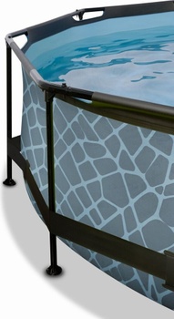 Nadzemný bazén s filtráciou a strieškou, ø 360 x 76 cm, sivý - A