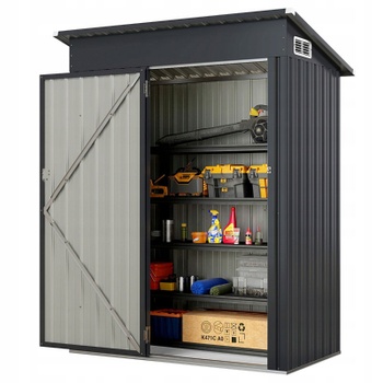 Záhradný plechový domček GT4222GR, 1,5 m³, 150 x 90,5 x 185 cm, antracit - B
