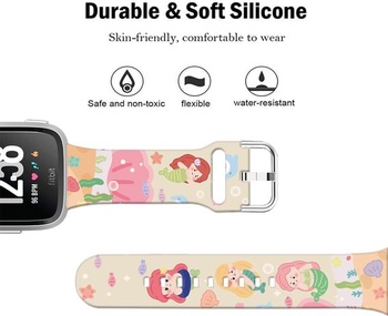 Mäkký silikónový športový remienok s kresleným vzorom s priemerom 23 mm kompatibilný s Fitbit Versa