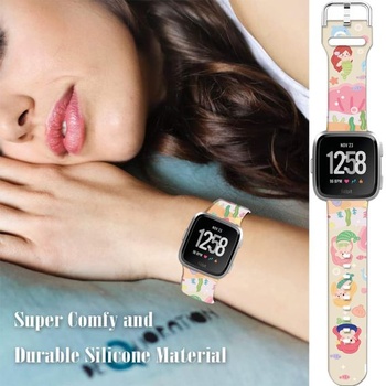 Mäkký silikónový športový remienok s kresleným vzorom s priemerom 23 mm kompatibilný s Fitbit Versa