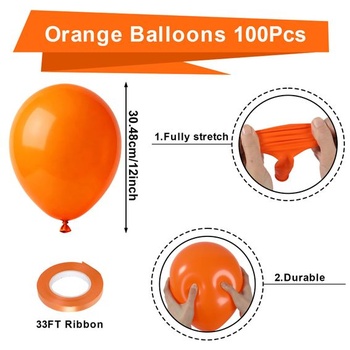 Oranžové balóniky, 100 kusov, oranžové narodeninové balóniky, latexové héliové balóniky k narodeninám