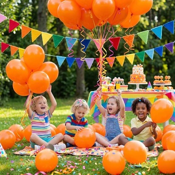 Oranžové balóniky, 100 kusov, oranžové narodeninové balóniky, latexové héliové balóniky k narodeninám