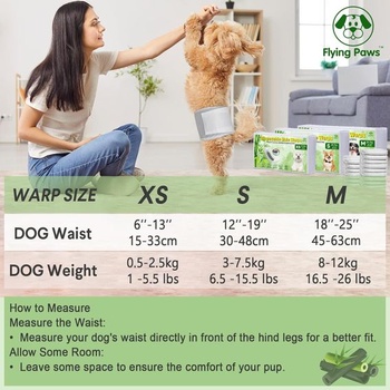 Plienky Flying Paws pre psov, S-48 s aktívnym uhlím. Mäkké a priedušné plienky pre psov, neutralizujúce