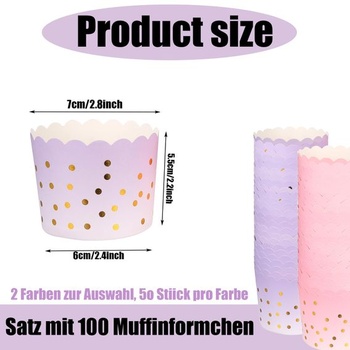 100 papírových košíčků na muffiny/cupcakes pro svátky a oslavy
