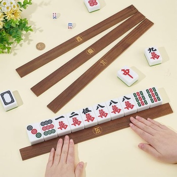 OLYCRAFT 4 sada drevených posuvníkov na mahjongové dlaždice 40cm Sada príslušenstva pre mahjong