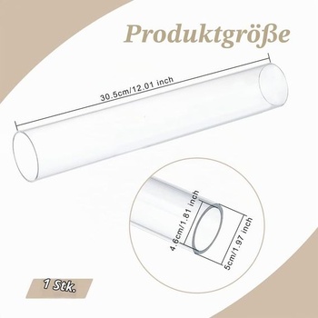 OLYCRAFT 305x50 mm akrylová kulatá trubka, průhledná pevná akrylová trubka, průhledná kulatá