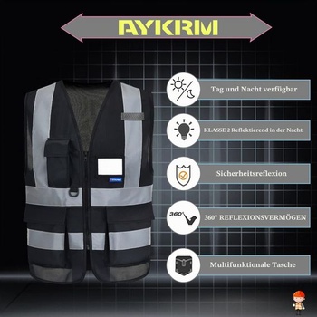 Výstražná vesta AYKRM Security vel.L čierna