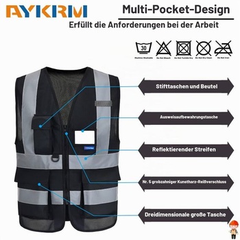 Výstražná vesta AYKRM Security vel.L čierna