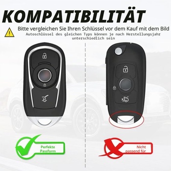Pouzdro na klíče pro Opel Vauxhall Astra K Insignia B Corsa Adam, modro/stříbrné, 3 tlačítka