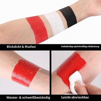 Halloweenska make-up sada Miss Demi s čiernobielou červenou farbou na tvár, ružovou kriedou na