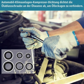 30 těsnění pro kompresory klimatizace automobilů, 6 velikostí O-kroužků pro klimatizace automobilů,