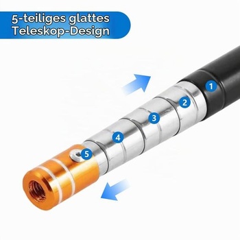 Teleskopická tyč s hákem 42–150 cm – Multifunkční výsuvná tyč, nerezový půdní hák, nástroj na keder
