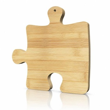 WEBEEDY Bambusová drevená doska na krájanie v tvare puzzle do kuchyne, drevený dekoratívny