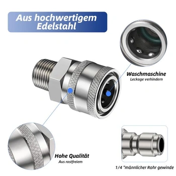 Rychlospojka adaptéru Kärcher pro tlakovou myčku, adaptér 3/8 palce - sada 4 kusů s rychlospojkou -