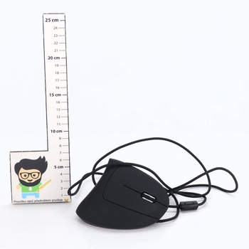 Ergonomická vertikálna myš s USB káblom (172 cm) – 6 tlačidiel, nastaviteľné DPI 800/1200/1600, RGB