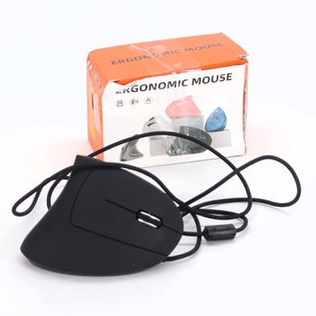 Ergonomická vertikálna myš s USB káblom (172 cm) – 6 tlačidiel, nastaviteľné DPI 800/1200/1600, RGB