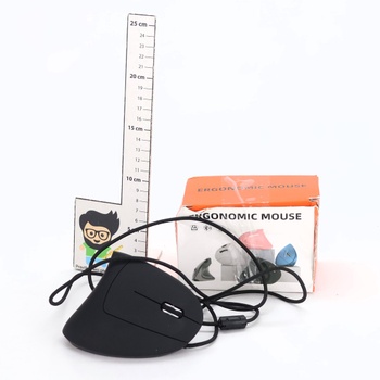 Ergonomická vertikálna myš s USB káblom (172 cm) – 6 tlačidiel, nastaviteľné DPI 800/1200/1600, RGB