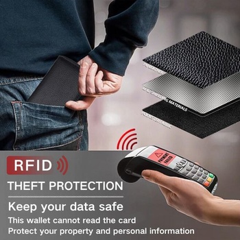 Prémiová peněženka na karty s RFID technologií, černá, univerzální velikost