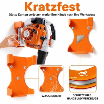 Nástenný držiak HappyDaily pre ručné fúkače lístia, robustný kov, police do garáže pre Stihl BG-56