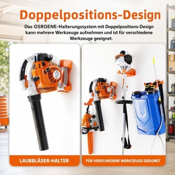 Nástěnný držák HappyDaily pro ruční foukače listí, robustní kov, police do garáže pro Stihl BG-56