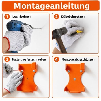 Nástěnný držák HappyDaily pro ruční foukače listí, robustní kov, police do garáže pro Stihl BG-56