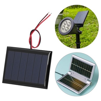 QWORK® 6dielny mikro mini solárny panel 3V 0,3W 80mA, 65x48mm s 15cm káblom - Prenosná a efektívna