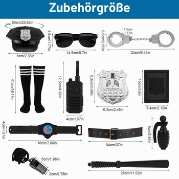 Policajný kostým pre deti, policajný kostým pre dievčatá, luxusný kostým policajta a sada na hranie