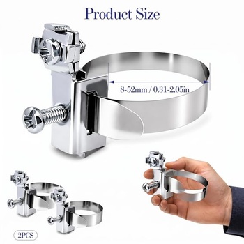 Zemnící svorka, zemnící svorka Ø8-52 mm z nerezové oceli V2A, 2 kusy Univerzální zemnící pásková