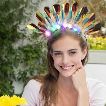 TNSLAND Svietiace čelenky LED Čelenka do vlasov Párty, Svietiaca čelenka, LED Čelenka do vlasov, Tri