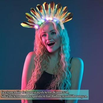 TNSLAND Svietiace čelenky LED Čelenka do vlasov Párty, Svietiaca čelenka, LED Čelenka do vlasov, Tri