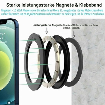 2 ks magnetický nástenný držiak s magnetickým krúžkom pre MagSafe iPhone