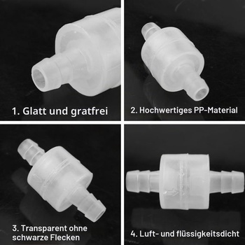 LPZMPZ Plastový jednorázový inline ozonový zpětný ventil 9 mm až 10 mm