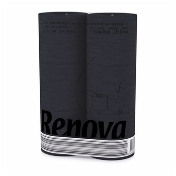 Toaletný papier Renova H&PC-53742, 3vrstvový, mäkký, čierny, 6 kusov, čierny, 6 kusov (1 balenie)