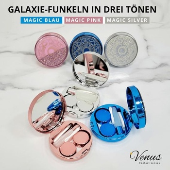 Púzdro na kontaktné šošovky Venus® Galaxy Sparkle, púzdro na šošovky, magicky modré