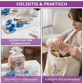 Púzdro na kontaktné šošovky Venus® Galaxy Sparkle, púzdro na šošovky, magicky modré