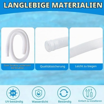 2 x 32mm bazénové hadice pre bazénové čerpadlá, náhradné bazénové hadice so 4 bezpečnostnými