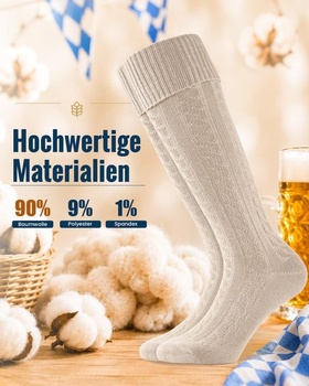 Pánské tradiční bavorské ponožky, podkolenky Oktoberfest, tradiční bavorské ponožky, velikost