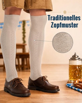 Pánské tradiční bavorské ponožky, podkolenky Oktoberfest, tradiční bavorské ponožky, velikost