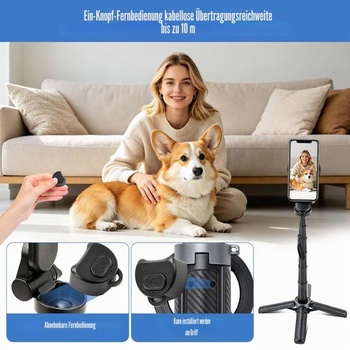 Multifunkčná selfie tyč 4 v 1, rotácia 360 °, magnetický statív na telefón