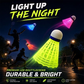 Yuragim LED svetlá Badminton, nylonové badmintonové loptičky, sada badmintonových loptičiek, odolné