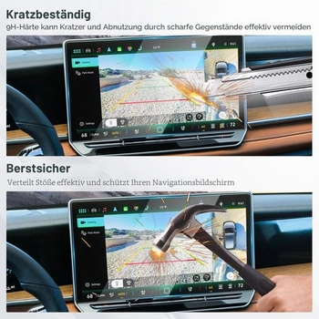 YEE PIN kompatibilní s novým ochranným pouzdrem pro navigaci VW Tiguan 3 2024 2025, tvrzené sklo 9H