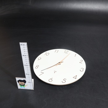 Warminn hodiny s rádiovým ovládáním, nástěnné hodiny z MDF dřeva, tiché, 30 cm, quartzové, na