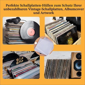 50 ks obalů na desky 10 palců, průhledné vnější obaly, vnější obaly na LP, obaly na vinylové desky,