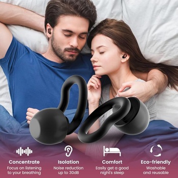 Špunty do uší na spanie na boku, mäkké silikónové špunty do uší proti chrápaniu, 6 veľkostí S/M/L