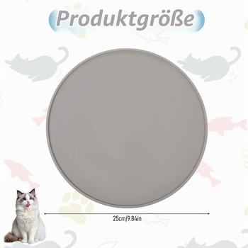 Kŕmna podložka pre mačky/psy, 25 cm silikónová kŕmna podložka pre domácich miláčikov, vodotesná