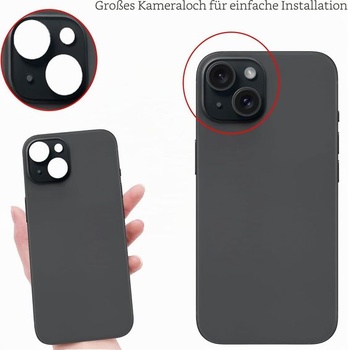 Náhradní zadní sklo pro iPhone 15, černé